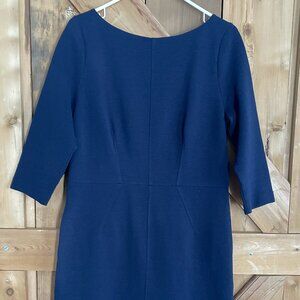 Boden Aurelia Ottoman Dress, Navy Blue, Size 12L, Minimal, Wear to work, Capsule
